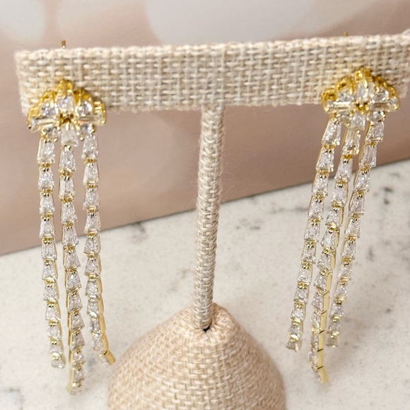 CH Crystal Haze Gold-Tone Chandelier Earrings - Picture 3 of 8